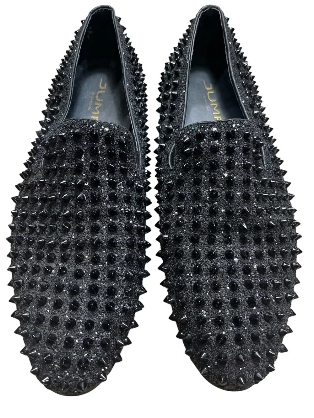 Jump New York Luxor Loafers-Men Sz 12-Glitter Pointed Black Spikes